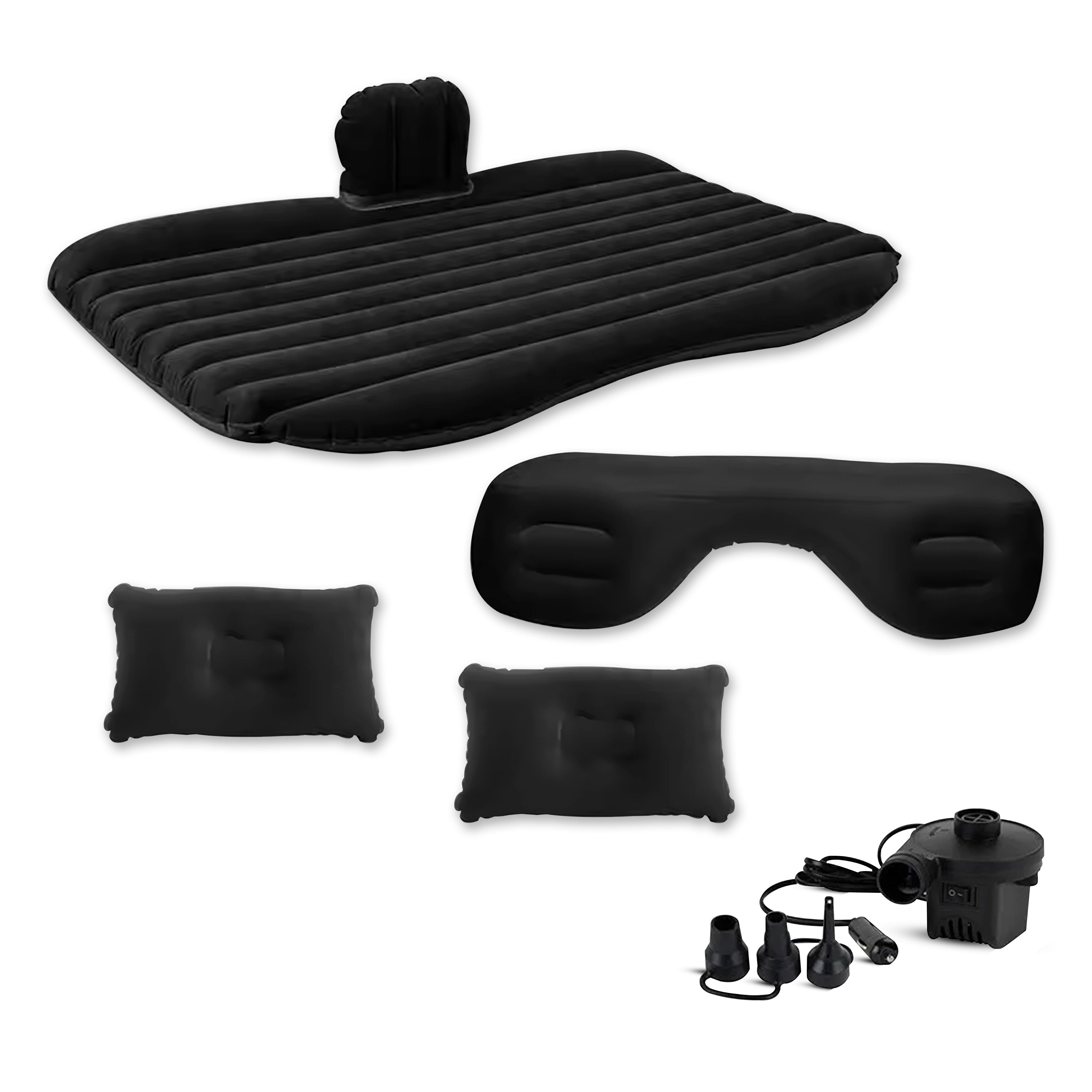 Buy Inflatable Car Back Seat Bed (Black) with Air Pillow Air
