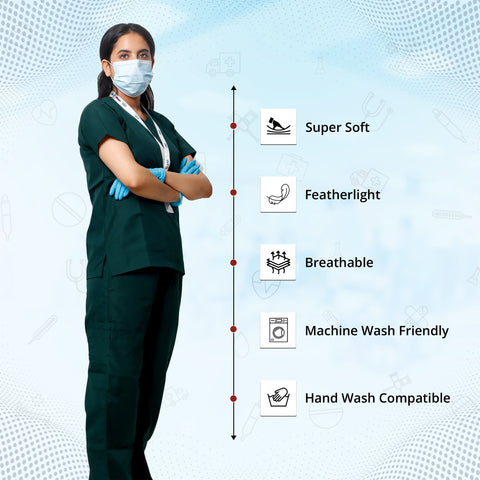 Robustt Classic Scrub Suit Green Set For Women Robustt Classic Scrub Suit Green Set For Women