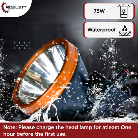 Robustt Rechargeable LED Head Light Torch 75W Waterproof Adjustable Head Lamp for Camping, Trekking, Hiking, Running etc Robustt Rechargeable LED Head Light Torch 75W Waterproof Adjustable Head Lamp for Camping, Trekking, Hiking, Running etc