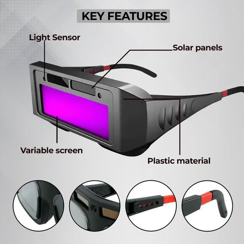 Robustt Auto Darkening Welding Goggles | PC & ABS Material | Adjustable Wearing Design | Solar Welding Goggles | UV Resistant | Multi Purpose Robustt Auto Darkening Welding Goggles | PC & ABS Material | Adjustable Wearing Design | Solar Welding Goggles | UV Resistant | Multi Purpose