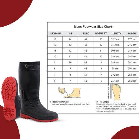 Robustt Steel Toe Lightweight Gum Boots, Standard Steel Safety Shoes, Anti Slip, Waterpoof, Breathable Printed Leather Shoes, Puncture and Tear Resistant, for Industrial Use (Red) Robustt Steel Toe Lightweight Gum Boots, Standard Steel Safety Shoes, Anti Slip, Waterpoof, Breathable Printed Leather Shoes, Puncture and Tear Resistant, for Industrial Use (Red)