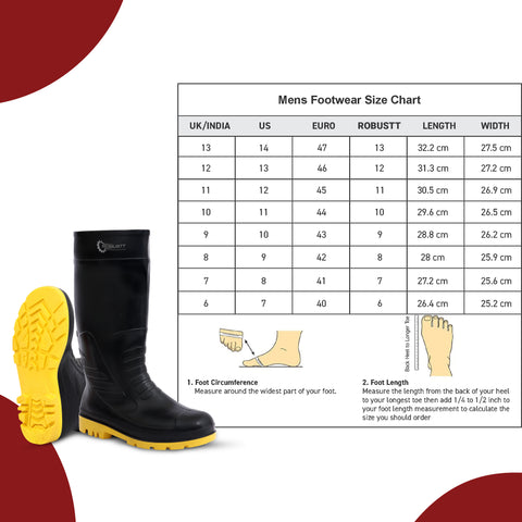 Robustt Steel Toe Lightweight Gum Boots, Standard Steel Safety Shoes, Anti Slip, Waterpoof, Breathable Printed Leather Shoes, Puncture and Tear Resistant, for Industrial Use (Yellow) Robustt Steel Toe Lightweight Gum Boots, Standard Steel Safety Shoes, Anti Slip, Waterpoof, Breathable Printed Leather Shoes, Puncture and Tear Resistant, for Industrial Use (Yellow)