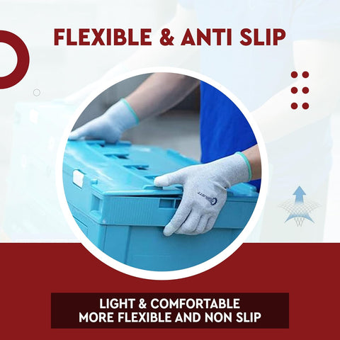 Robustt ESD Grey Safety gloves | Pack of 1 | Carbon Fibre with Anti - Static Technology | Snug Fit, Slip Resistant | Reusable & Washable Gloves | Hand Gloves for Electrical Appliances Robustt ESD Grey Safety gloves | Pack of 1 | Carbon Fibre with Anti - Static Technology | Snug Fit, Slip Resistant | Reusable & Washable Gloves | Hand Gloves for Electrical Appliances