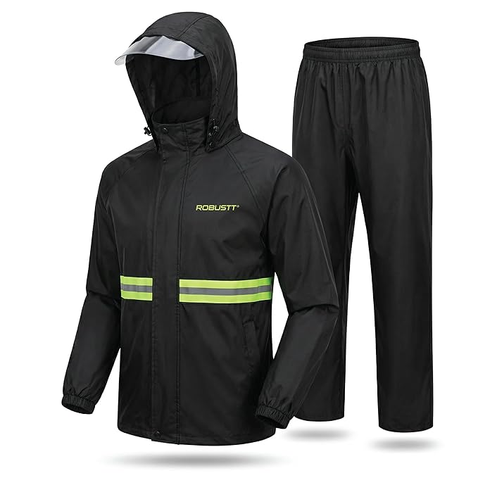 Buy Rain Suit for Men & Women with Adjustable Hood & Reflective Strips – Robustt
