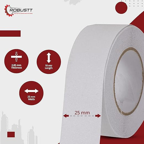 Robustt Anti Skid/Anti Slip Tape Fall Resistant with PET Material and Solvent Acrylic Adhesive Tape for Slippery Floors, Staircase, Ramps, Indoor, Outdoor Use (Transparent) Robustt Anti Skid/Anti Slip Tape Fall Resistant with PET Material and Solvent Acrylic Adhesive Tape for Slippery Floors, Staircase, Ramps, Indoor, Outdoor Use (Transparent)
