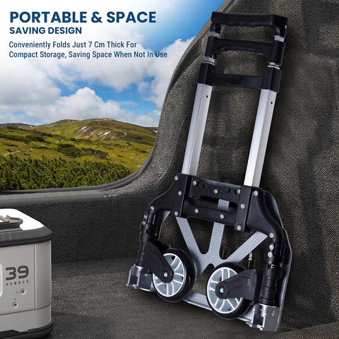 Robustt 75 Kg Foldable Trolley with Wheels | Puncture-Proof Wheels | Heavy-Duty Aluminium & ABS Body | Luggage Trolley Cart for Moving Boxes, Appliances & Bundles Robustt 75 Kg Foldable Trolley with Wheels | Puncture-Proof Wheels | Heavy-Duty Aluminium & ABS Body | Luggage Trolley Cart for Moving Boxes, Appliances & Bundles