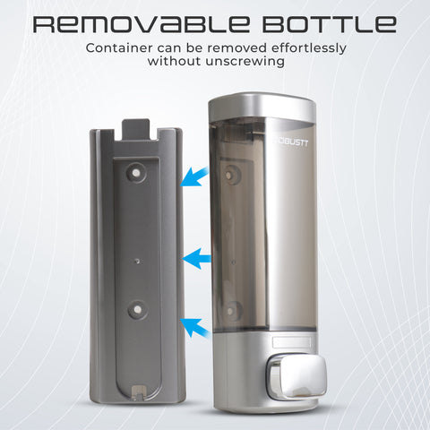 Robustt Wall Mount Liquid Soap Dispenser (Chrome, 200ML) Robustt Wall Mount Liquid Soap Dispenser (Chrome, 200ML)