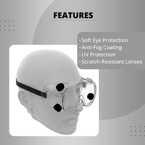 Robustt Chemical Safety Goggles | Premium Quality | Adjustable Strap | Anti-Fog Protective Safety Goggles | Anti- Scratch Safety Goggles | Clear Lens Wide Vision Robustt Chemical Safety Goggles | Premium Quality | Adjustable Strap | Anti-Fog Protective Safety Goggles | Anti- Scratch Safety Goggles | Clear Lens Wide Vision