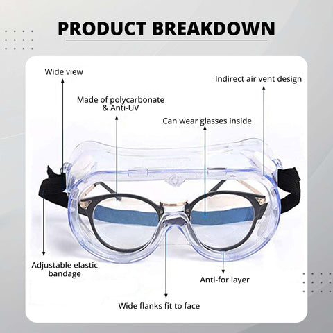 Robustt Chemical Safety Goggles | Premium Quality | Adjustable Strap | Anti-Fog Protective Safety Goggles | Anti- Scratch Safety Goggles | Clear Lens Wide Vision Robustt Chemical Safety Goggles | Premium Quality | Adjustable Strap | Anti-Fog Protective Safety Goggles | Anti- Scratch Safety Goggles | Clear Lens Wide Vision