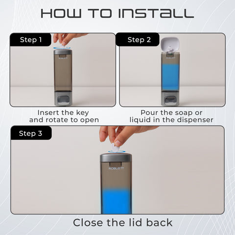 Robustt Wall Mount Liquid Soap Dispenser (Chrome, 200ML) Robustt Wall Mount Liquid Soap Dispenser (Chrome, 200ML)