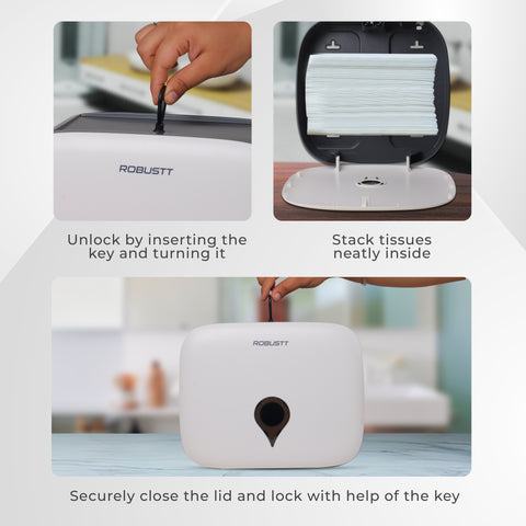 Robustt Wall-Mounted V/N/M Fold Paper Hand Towel Dispenser - White Robustt Wall-Mounted V/N/M Fold Paper Hand Towel Dispenser - White