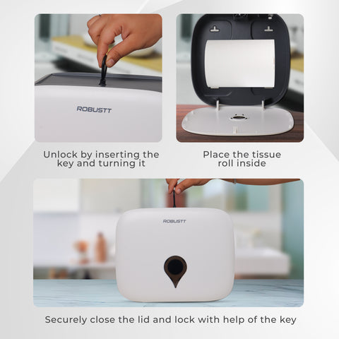 Robustt Wall-Mounted Jumbo Role Hand Towel Dispenser - White Robustt Wall-Mounted Jumbo Role Hand Towel Dispenser - White