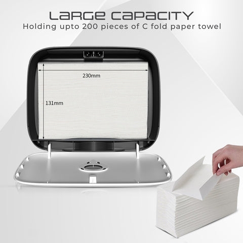 Robustt Wall-Mounted V/N/M Fold Paper Hand Towel Dispenser - White Robustt Wall-Mounted V/N/M Fold Paper Hand Towel Dispenser - White