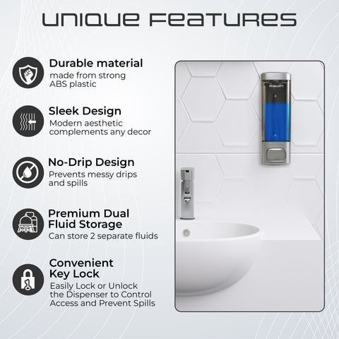 Robustt Wall Mount Liquid Soap Dispenser (Chrome, 200ML) Robustt Wall Mount Liquid Soap Dispenser (Chrome, 200ML)