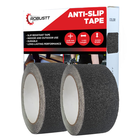 Robustt Anti Skid/Anti Slip (5mtr X 50mm) Fall Resistant with PET Material Used For Slippery Floors, Staircase, Ramps, Indoor, Outdoor Use Robustt Anti Skid/Anti Slip (5mtr X 50mm) Fall Resistant with PET Material Used For Slippery Floors, Staircase, Ramps, Indoor, Outdoor Use