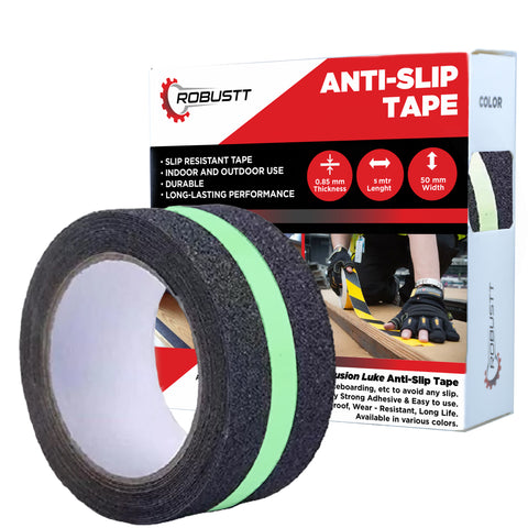 Robustt Anti Skid/Anti Slip (5mtr X 50mm) Fall Resistant with PET Material Used For Slippery Floors, Staircase, Ramps, Indoor, Outdoor Use Robustt Anti Skid/Anti Slip (5mtr X 50mm) Fall Resistant with PET Material Used For Slippery Floors, Staircase, Ramps, Indoor, Outdoor Use