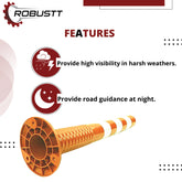 Robustt Spring Post 750mm (Orange & White) for Road Safety, RPU and PVC material with 3 Reflective tapes