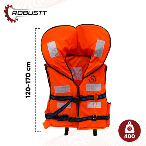 Robustt Life Jacket Polyster Fabric with EPE Foam for Adult Safety Jacket Along with Whistle for Swimming, Boating, Floating Weight Capacity Upto 125 Kg Robustt Life Jacket Polyster Fabric with EPE Foam for Adult Safety Jacket Along with Whistle for Swimming, Boating, Floating Weight Capacity Upto 125 Kg