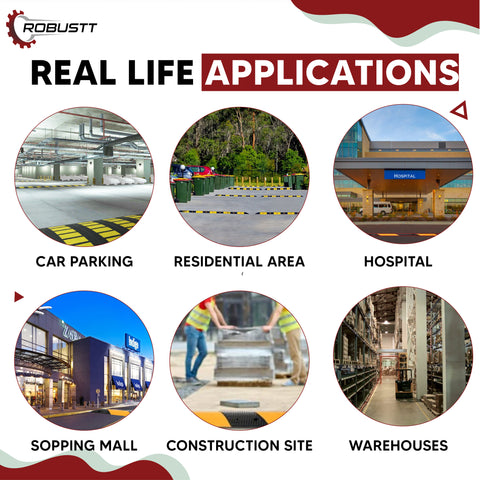 Robustt Plastic Road Speed Bump and Speed Breaker for Road Safety & Concrete Traffic Driveway Robustt Plastic Road Speed Bump and Speed Breaker for Road Safety & Concrete Traffic Driveway