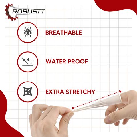 Robustt Disposable Latex Finger Cots, Safe and Multipurpose Rubber Fingertips, Protective Finger Gloves Robustt Disposable Latex Finger Cots, Safe and Multipurpose Rubber Fingertips, Protective Finger Gloves