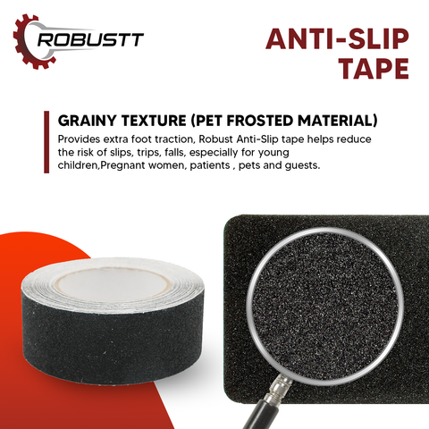 Robustt Anti Skid/Anti Slip (5mtr X 50mm) Fall Resistant with PET Material Used For Slippery Floors, Staircase, Ramps, Indoor, Outdoor Use Robustt Anti Skid/Anti Slip (5mtr X 50mm) Fall Resistant with PET Material Used For Slippery Floors, Staircase, Ramps, Indoor, Outdoor Use