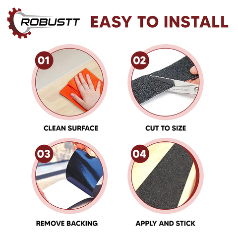 Robustt Anti Skid/Anti Slip (5mtr X 50mm) Fall Resistant with PET Material Used For Slippery Floors, Staircase, Ramps, Indoor, Outdoor Use Robustt Anti Skid/Anti Slip (5mtr X 50mm) Fall Resistant with PET Material Used For Slippery Floors, Staircase, Ramps, Indoor, Outdoor Use