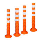 Robustt Spring Post 750mm (Orange & White) for Road Safety, RPU and PVC material with 3 Reflective tapes