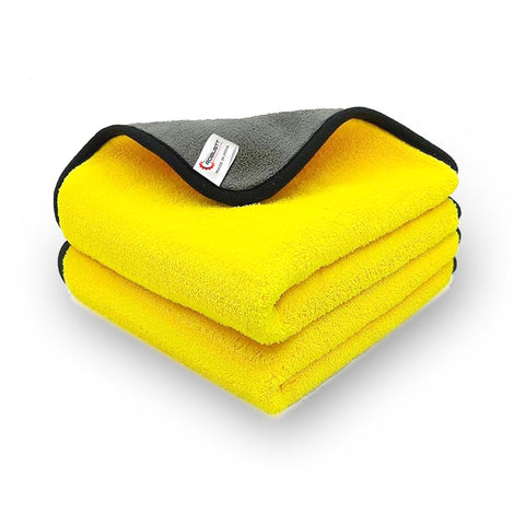 Robustt Multipurpose Microfiber Cleaning Towel Cloth (800 GSM, Yellow)