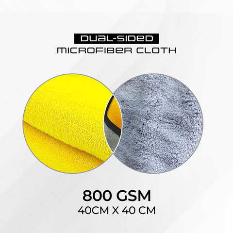 Robustt Multipurpose Microfiber Cleaning Towel Cloth (800 GSM, Yellow)