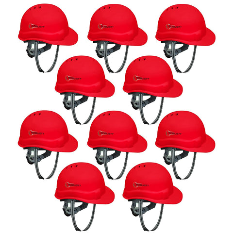 Robustt X Shree JEE Safety Helmet Executive Ratchet Type Adjustment, Protection for Outdoor Work Head Safety Hat with Sweat Band, Red