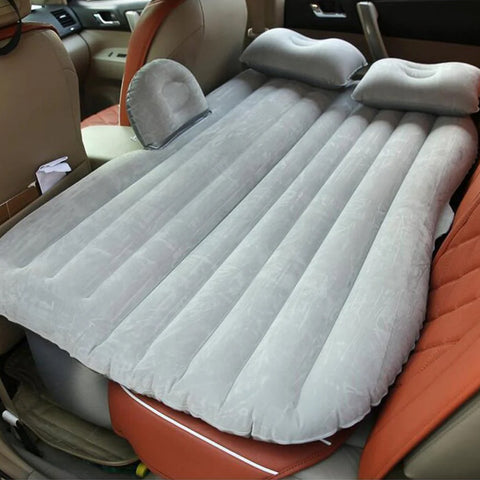 Robustt Car Bed for Back Seat | Inflatable Bed with 2 Air Pillow & Air Pump | Universal Size | Fits in All Car Model | Portable Car Bed | Car Bed For Kids, Travel, Trips, Camping, Picnic, Pool & Beach - Grey