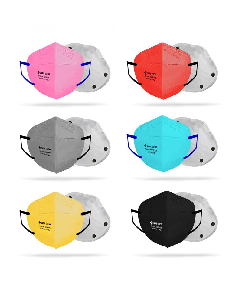 Careview N95 Mask Ear Loop Style (PACK OF 6, MULTICOLOR) 6 Layered Fil