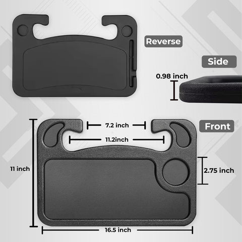 Robustt Car Steering Tray | Black | ABS Material | Easy Installation | High Quality | Versatile  Use for holding food, drinks, laptops, and more