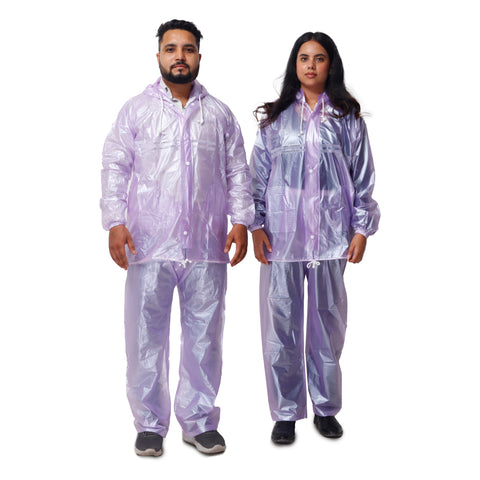 Robustt Unisex Waterproof Rain Suit (Transparent, Purple, Pink, Peach, Green, Blue)