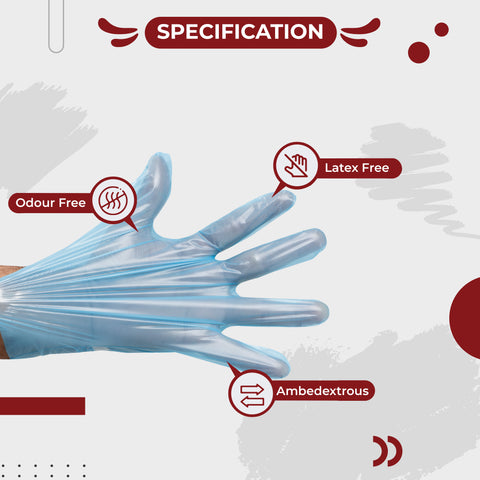 Embossed Disposable Gloves Blue
