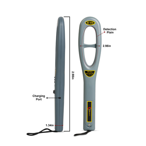 Robustt High Sensitivity Hand Held Metal Detector, With Battery Included Alarm Mode, Sound, Vibration & Led Lights | For Malls, Airports, Railway Stations, Banks