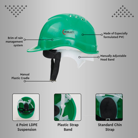 green safety helmet