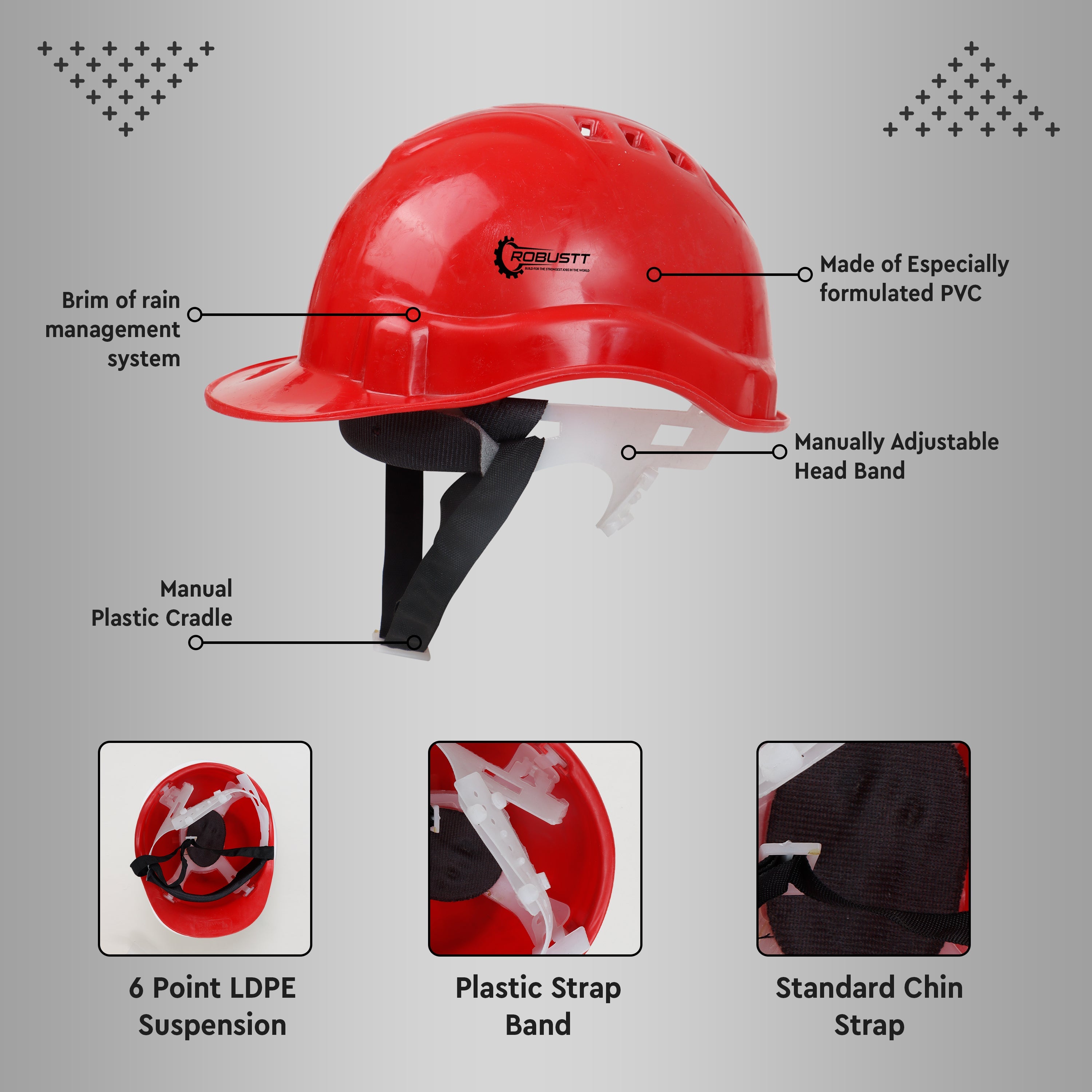 Red safety helmet
