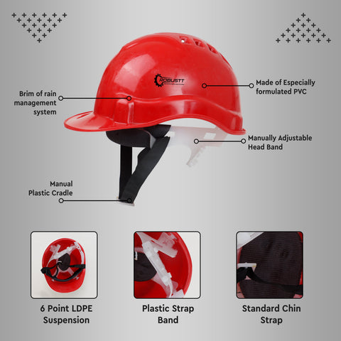 Red safety helmet