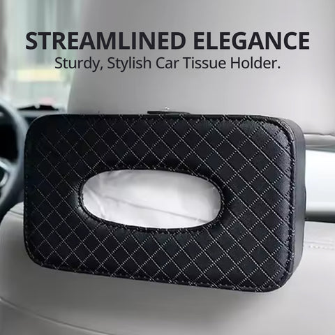 Robustt Car Tissue Box Holder | High Quality PU Material | Universal Fit | Reusable Tissue Box Holder for Car | Waterproof and Odorless | Easy To Install | Easy To Clean