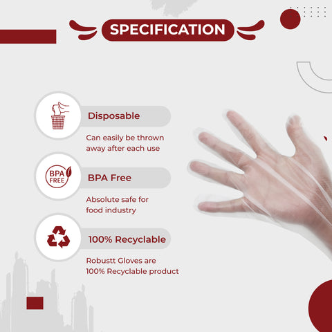 Embossed Disposable Gloves White Pack of 200
