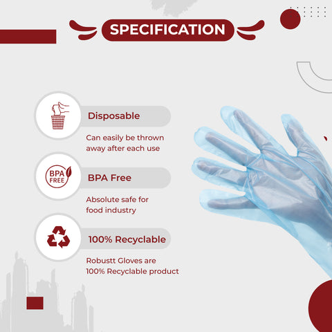 Embossed Disposable Gloves Blue