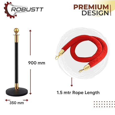 Black queue manager with red velvet rope