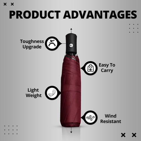 Robustt High Quality Umbrella | UPF 50 | 99% UV Blocking | Black, Navy, Red