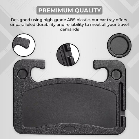 Robustt Car Steering Tray | Black | ABS Material | Easy Installation | High Quality | Versatile  Use for holding food, drinks, laptops, and more
