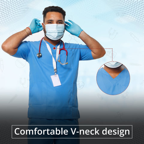 Robustt Classic Scrub Suit Sky Blue Set For Men