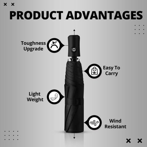 Robustt High Quality Umbrella | UPF 50 | 99% UV Blocking | Black, Navy, Red
