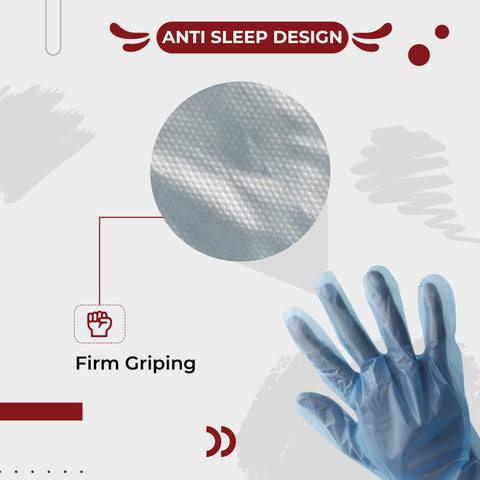 Embossed Disposable Gloves Blue