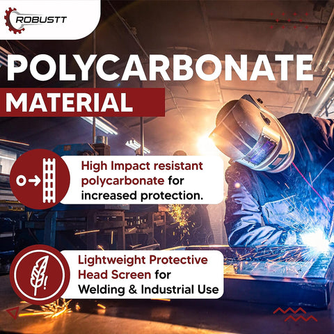 Robustt Auto Darkening Welding Helmet with a Front-Flip Light Weight Protective Head Screen for Welding and Industrial Use