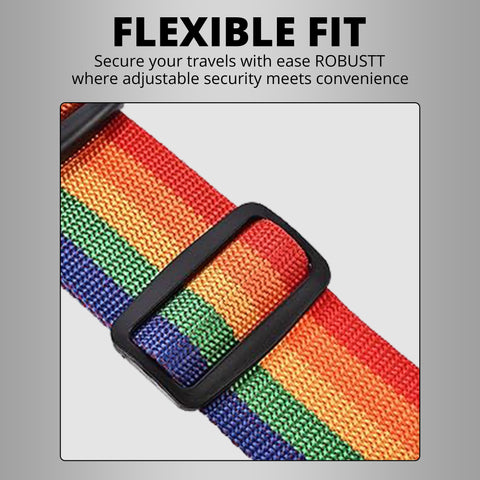 Robustt Luggage Belt with Lock | Heavy Duty Material | TSA Approved Combination Lock | Adjustable Travel Belt For Suitcase | Fashionable Design